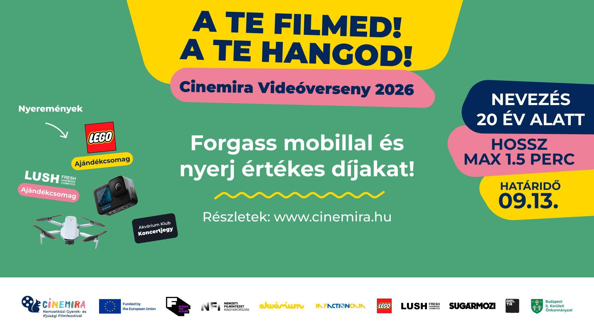 Gyűlölöd a bullyingot? És mit gondolsz a mesterséges intelligenciáról? Videóban mondd el a véleményed! – Cinemira Filmfesztivál várja az alkotásaitokat